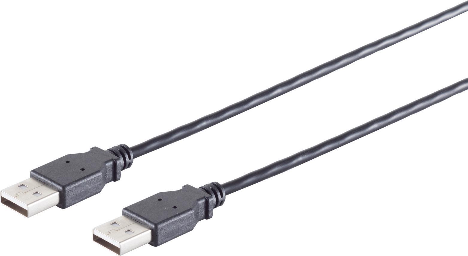 S-CONN S/CONN maximum connectivity USB High Speed 2.0 Kabel, A/A Stecker, USB 2.0, schwarz, 0,5m (13