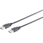 S/CONN maximum connectivity USB High Speed 2.0 Kabel, A/A Stecker, USB 2.0, schwarz, 0,5m (13-22015)