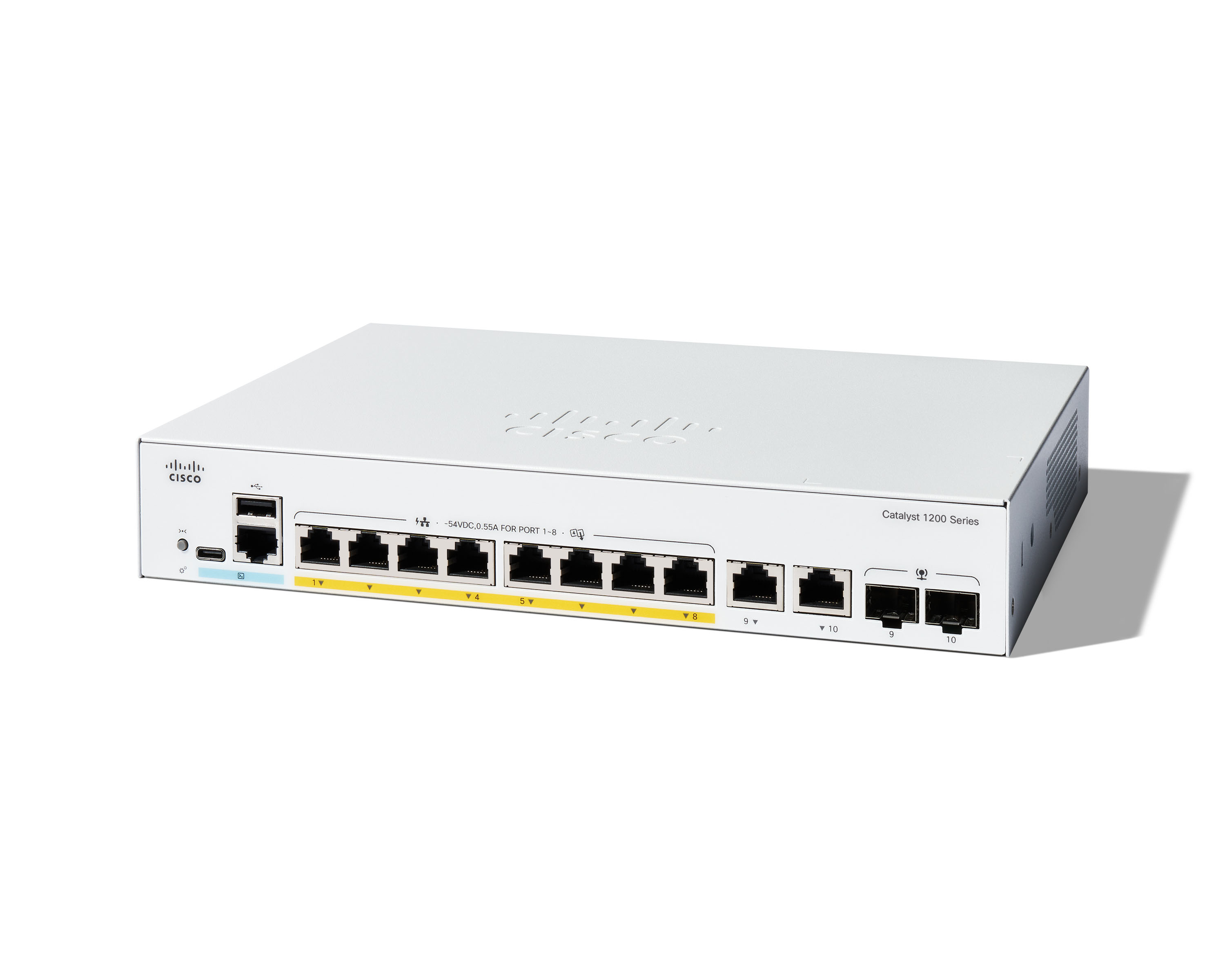 Cisco Catalyst 1200-8P-E-2G Managed Switch 8-Port PoE+ 2 x 1G SFP Uplink Weiß