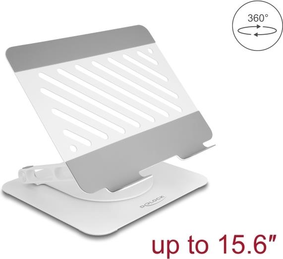 Delock Tablet und Notebook Standhalterung verstellbar Aluminium - 360° (18455)