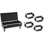 EUROLITE Set 4x LED PLL-576 CW/WW Panel + Case mit Rollen DMX 576 LEDs 3000-6000K