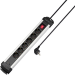 Sygonix SY-6807130 Steckdosenleiste mit Schalter 6fach Schwarz, Silber Schutzkontakt 1 St. (SY-6807130)