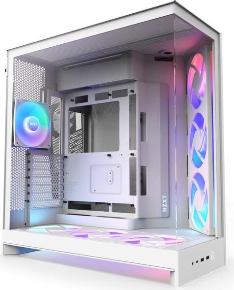 NZXT H9 Flow RGB+ Midi Tower ATX Weiß Matt