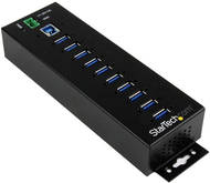 StarTech.com HB30A10AME USB3.0 Hub (10-Port, Din-Rail, Industrielle Anwendung, externes Netzteil, Uberspannungsschutz, ESD, 350 W, 15 kV) (HB30A10AME)