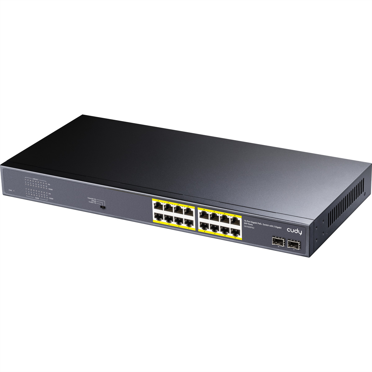 Cudy GS1020PS2 Gigabit PoE Switch 16 Ports Schwarz