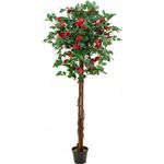 EUROPALMS Kamelienbaum rot mit Topf, Kunstpflanze, 180cm (82507226)