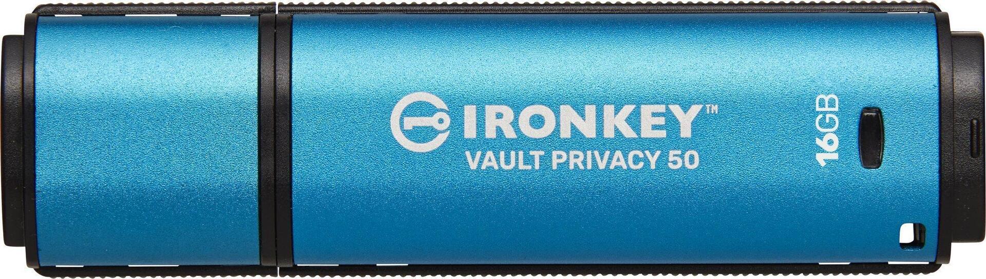 Kingston IronKey Vault Privacy 50 16 GB USB-Stick AES-256 FIPS 197 Blau