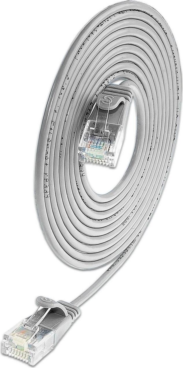 SLIM KAT6A 10 Gigabit Lightpatchkabel rund, U/UTP, Ø 3,6 mm, grau (SLIM-L-UU-K6A 0.25)