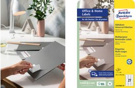 AVERY Zweckform Universal-Etiketten, 96 x 50,8 mm, weiß wiederablösbar, mit umlaufendem Rand, FSC zerzifiziert - 1 Stück (L4744REV-10)