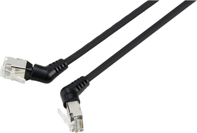 Renkforce RF-6071548 RJ45 Netzwerkkabel, Patchkabel CAT 6a F/UTP 1.00 m Schwarz Steckkontakte 360° drehbar, Gewinkelter Kabelabgang 1 St. (RF-6071548)