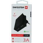 Swissten Travel Charger Smart IC, 2 x USB, 3A, black, Blister (22031000)