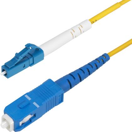 StarTech.com 3m (9.8ft) LC to SC (UPC) OS2 Single Mode Simplex Fiber Optic Cable, 9/125µm, Laser Optimized, 40G/100G, Bend Insensitive, Low Insertion Loss (SPSMLCSC-OS2-3M)