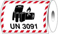 Brady , ADR-LBM-UN3491, B-7610, Verpackungsetiketten - Lithiumbatterie-Markierung, Papier, matt, Schwarz & Rot auf Weiß, 105 x 74 mm, rechteckig, permanent, Beschriftung: UN3491 (1000 Etiketten/Rolle) (237819)