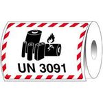 Brady , ADR-LBM-UN3491, B-7610, Verpackungsetiketten - Lithiumbatterie-Markierung, Papier, matt, Schwarz & Rot auf Weiß, 105 x 74 mm, rechteckig, permanent, Beschriftung: UN3491 (1000 Etiketten/Rolle) (237819)