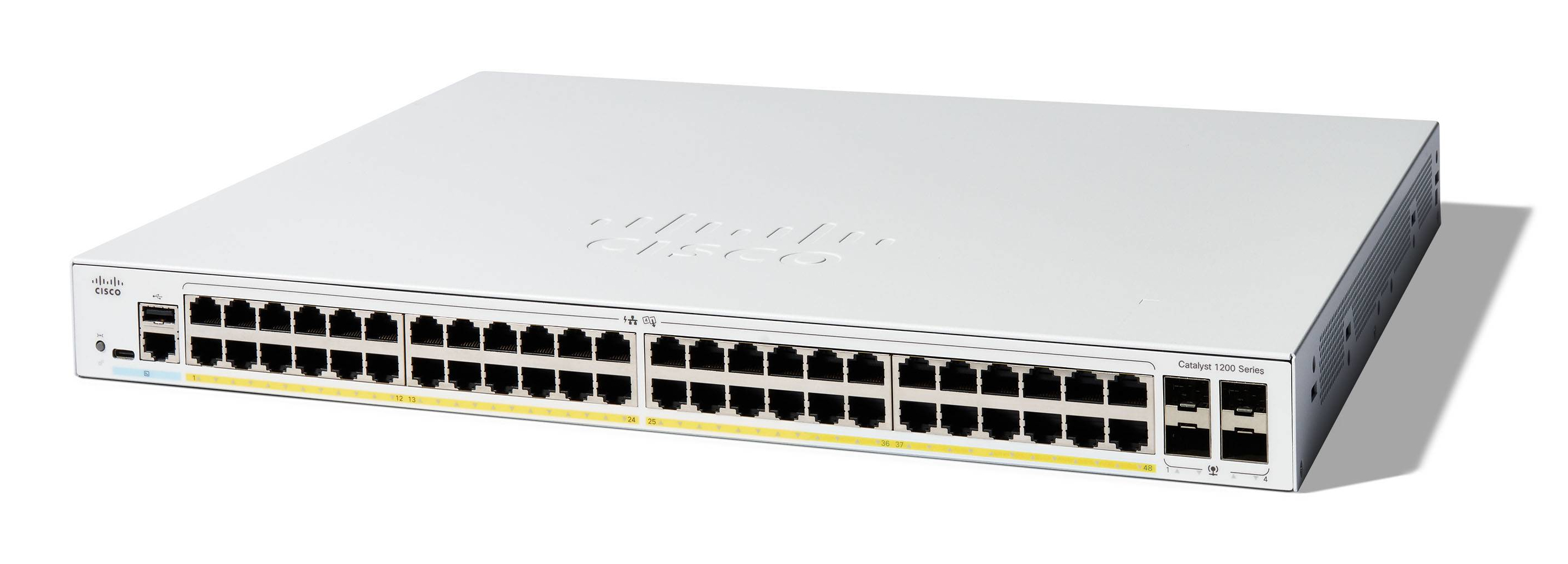 Cisco Catalyst C1200-48P-4G 48-Port PoE+ Gigabit Switch 4x SFP Weiß