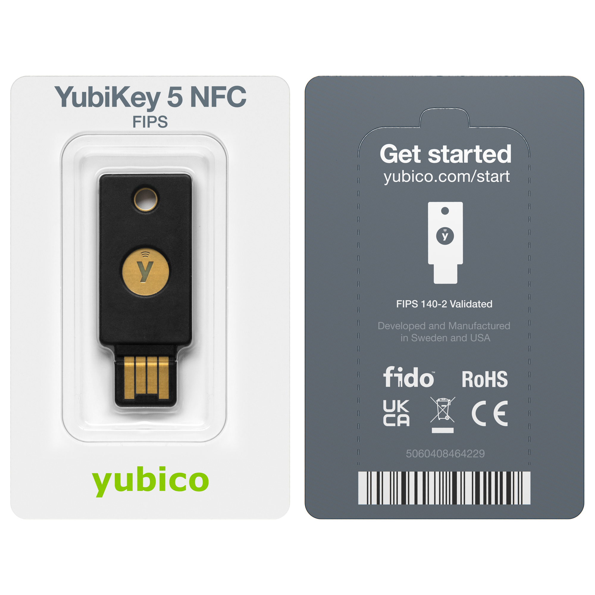 Yubico YubiKey 5 NFC FIPS USB-Sicherheitsschlüssel Schwarz