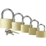BRÜDER MANNESMANN Vorhängeschloss (B)60 mm, kurzer Bügel aus Messing, mit 3 Schlüsseln, Gewicht : 222 g, Größe: 60 mm - 1 Stück (M413-60)