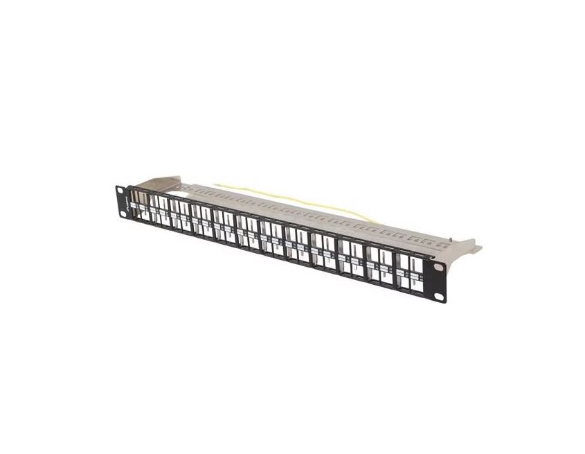 Lanberg PPKS-1248-B 19" Patchpanel Blank 1U 48-Port FTP für Keystone-Module schwarz