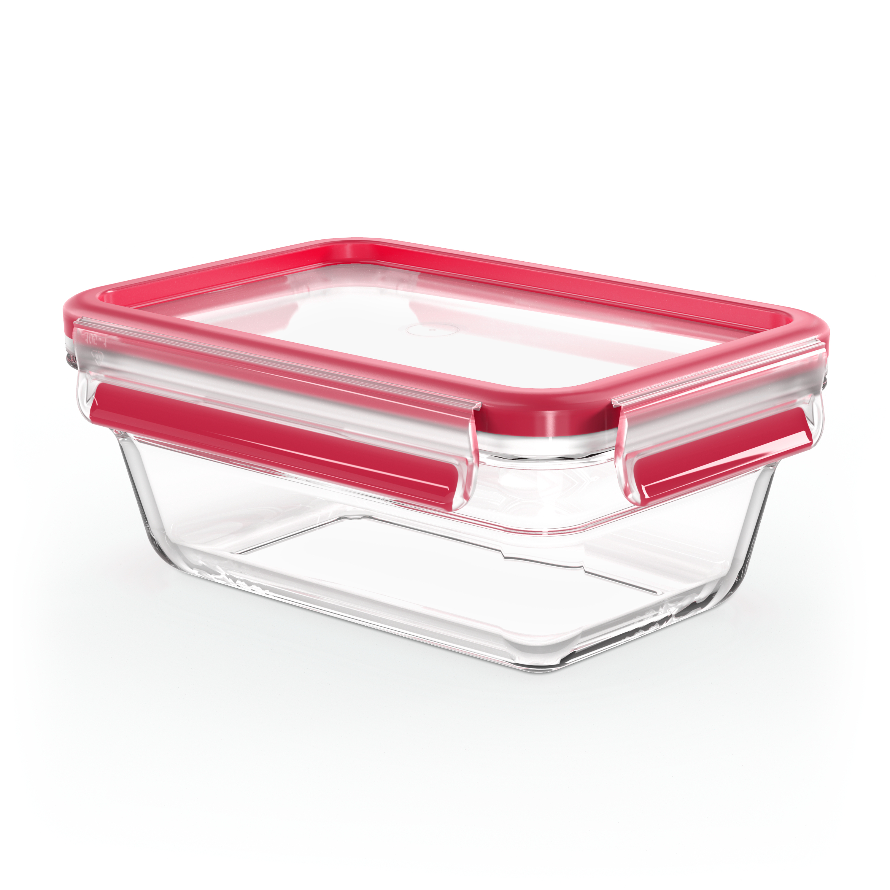 EMSA CLIP & CLOSE Glasbox 0,85 l Rechteckig 420 °C Transparent Rot