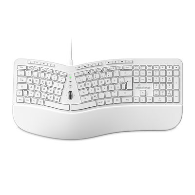 MediaRange MROS272 Ergonomische Tastatur kabelgebunden USB QWERTZ 124 Tasten Weiß