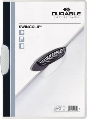 DURABLE Klemmhefter SWINGCLIP, DIN A4, Clip weiß Mappen-Farbe: transparent (2260-02)