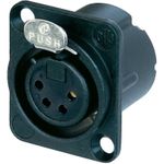 Neutrik XLR-Steckverbinder Flanschbuchse, Kontakte gerade Polzahl: 4 Schwarz NC4FD-LX-B 1 St. (NC4FD-LX-B)