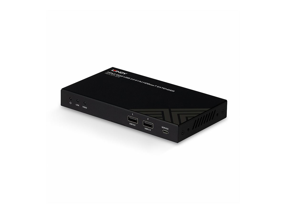 Lindy KVM-Extender HDBaseT 2.0 Receiver 150 m Cat.6 HDMI 4K60 18 Gbit/s Schwarz