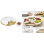 Esmeyer Servierset SUSAN, aus Holz/Porzellan, 7-teilig drehbares Tablett aus Bambus-Holz, Durchmesser: 345 mm, - 1 Stück (302-060)