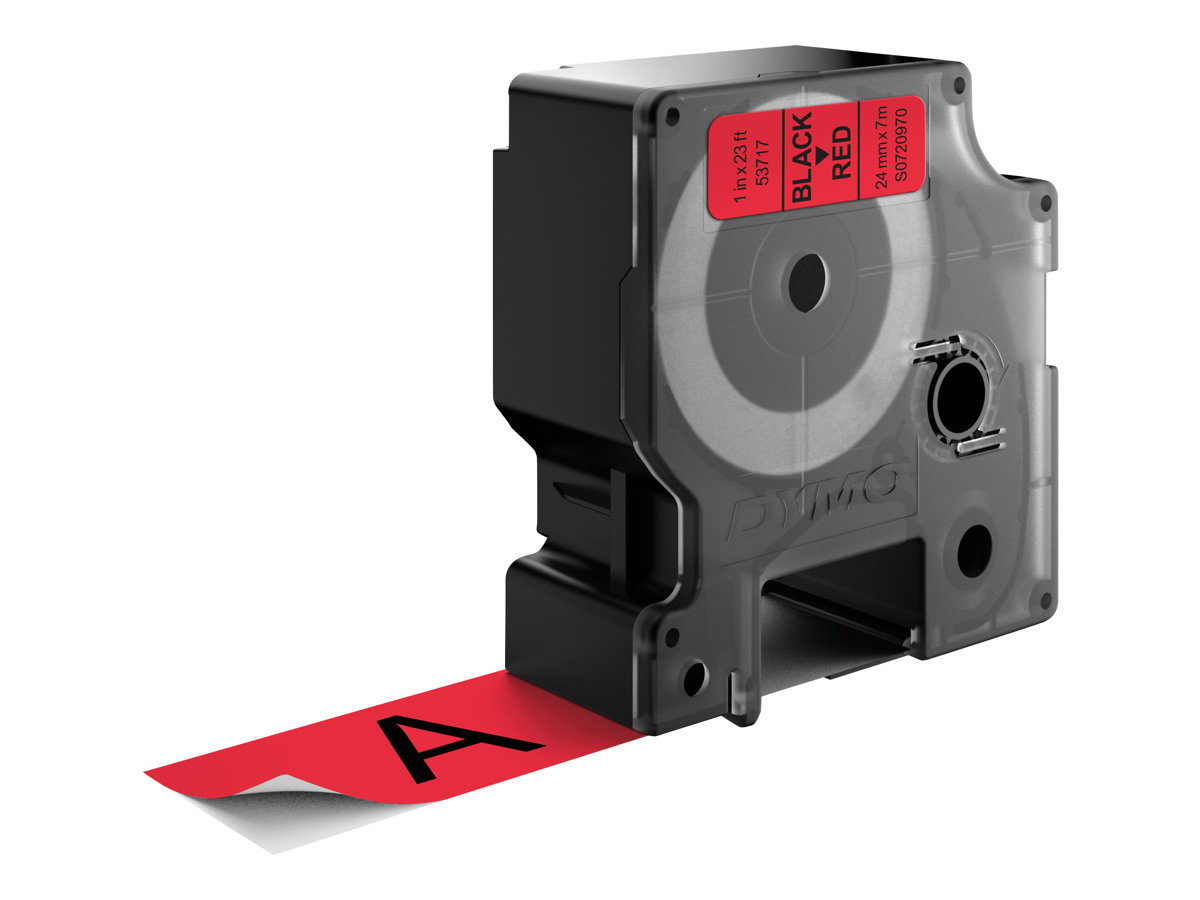 DYMO D1 Etikettenband 24 mm x 7 m Schwarz auf Rot
