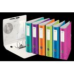 LEITZ Ordner Active WOW, 180 Grad, 80 mm, farbig sortiert DIN A4, runder Rücken, aus Polyform, Oberflächenstruktur - 5 Stück (1106-00-99)