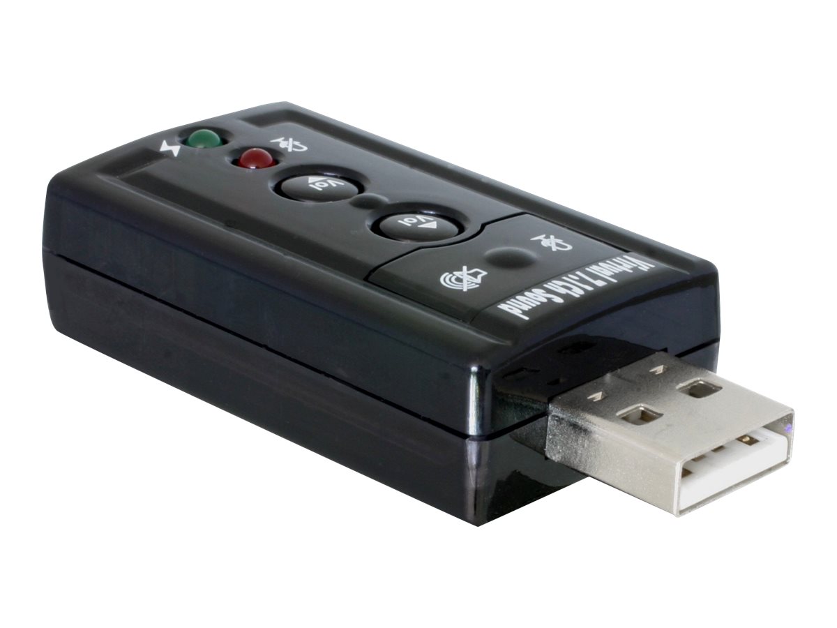 Delock USB Sound Adapter 7.1 Externe Soundkarte Stereo Schwarz
