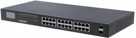 Intellinet Gigabit Ethernet PoE+ Switch with 2 SFP Ports and LCD Screen (561242)