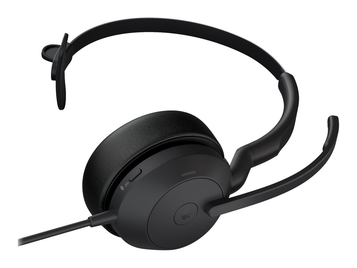 Jabra Evolve2 50 MS Mono On-Ear Headset USB-C Bluetooth ANC Schwarz
