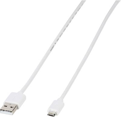 Vivanco USB 2.0 Anschlusskabel [1x USB 2.0 Stecker A - 1x USB 2.0 Stecker Micro-B] 1 m Weiß (39451)