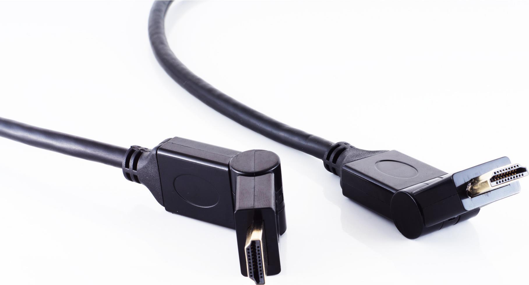 Monitorkabel 2 x HDMI Typ A-Stecker winkelbar, 1.3b, 0,5 m (22221389)