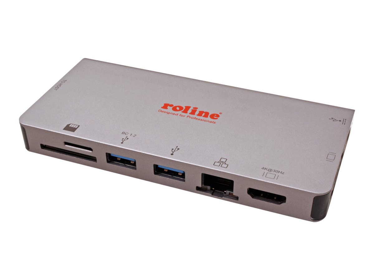 ROLINE Roline 12.02.1022 Dockingstation USB 3.2 Gen 1 Type-C Grau