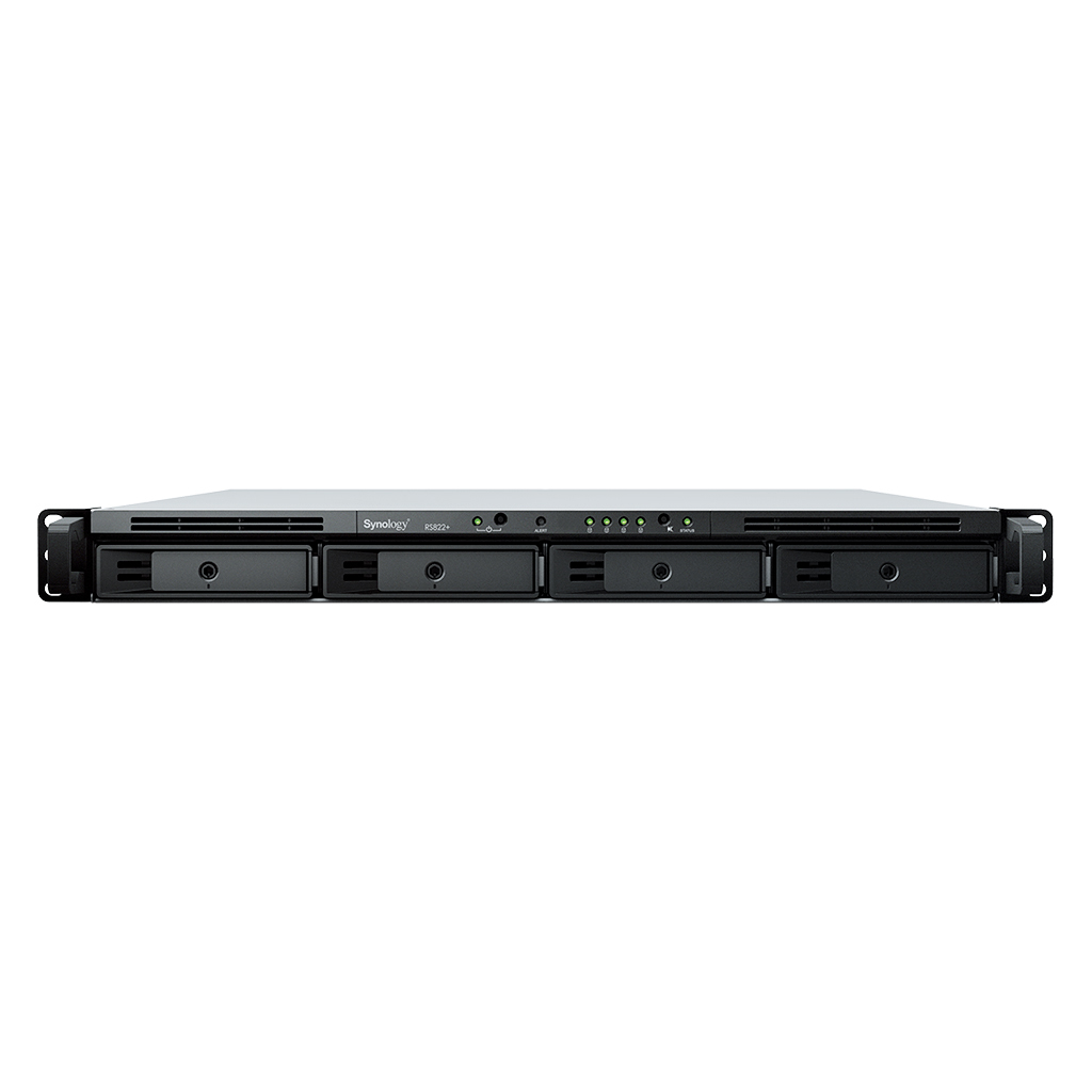 Synology RackStation RS822+ NAS-Server 1U 4-Bay AMD Ryzen V1500B 2 GB RAM Schwarz