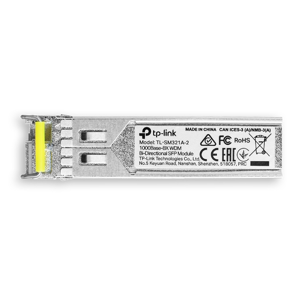 TP-Link TL-SM321A V2 SFP Transceiver-Modul 1000Base-BX LC/UPC Singlemode 10 km 1550/1310 nm Metallic