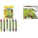 EBERHARD FABER Doppel-Wachsmalkreide Duo COLORI, 6er Etui rund, mit Papierbanderole, Minenstärke: 14 mm, wasserfest, - 1 Stück (524098)