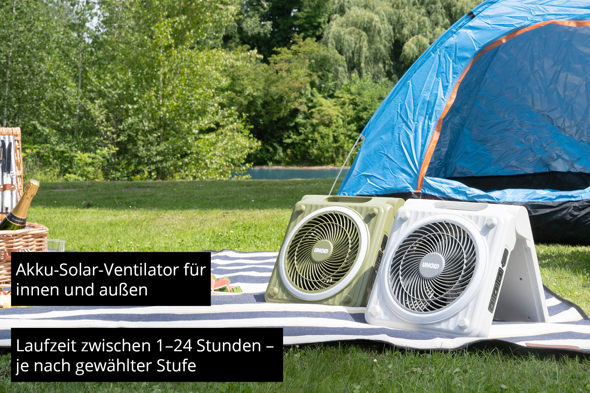 Unold 86516 Camping Solarventilator 20 cm 10 W Grün