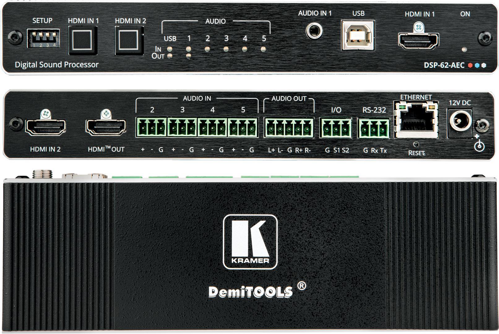 KRAMER DSP-62-AEC - 6x2 PoE Audio Matrix mit DSP und AEC (13-80555090)