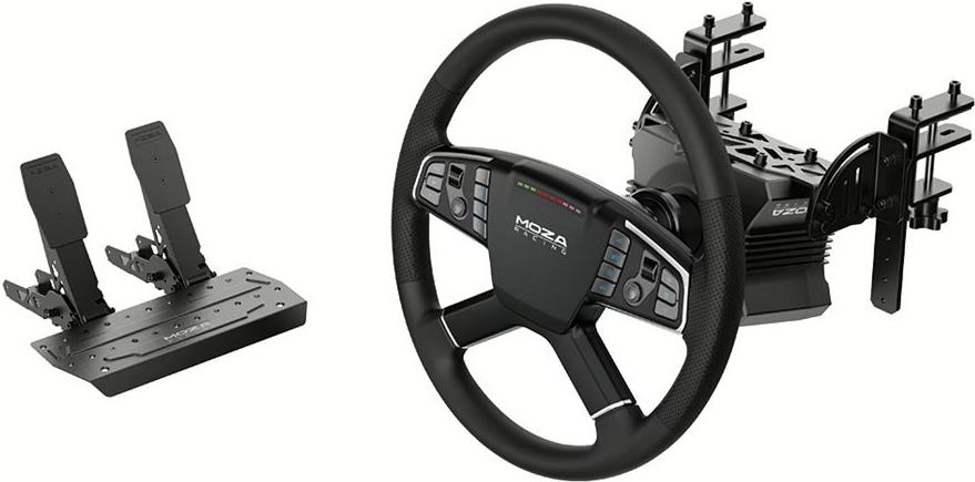 Moza Racing Trucking Bundle Lenkrad- und Pedale-Set Kabelgebunden Schwarz