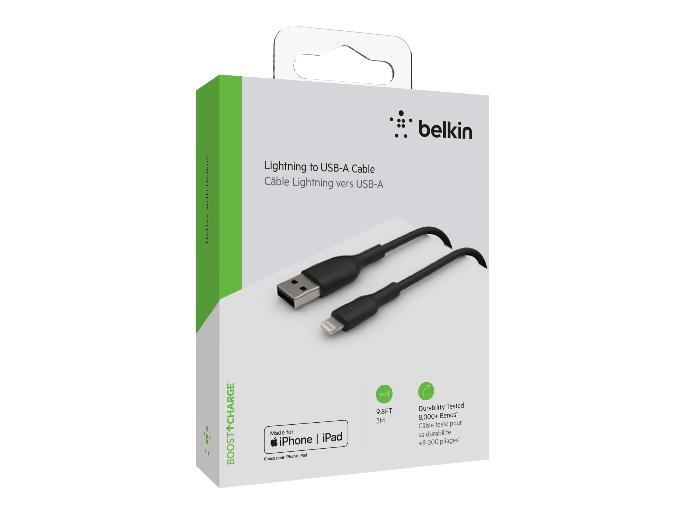 Belkin BoostCharge Lightning auf USB-A Kabel 3 m Schwarz