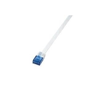 LogiLink U/UTP Flach-Patchkabel, Kat. 6, 10,0 m, weiß ungeschirmt, 4 x 2 AWG 32, Belegung 1:1, Kupferader, - 1 Stück (CF2091U)