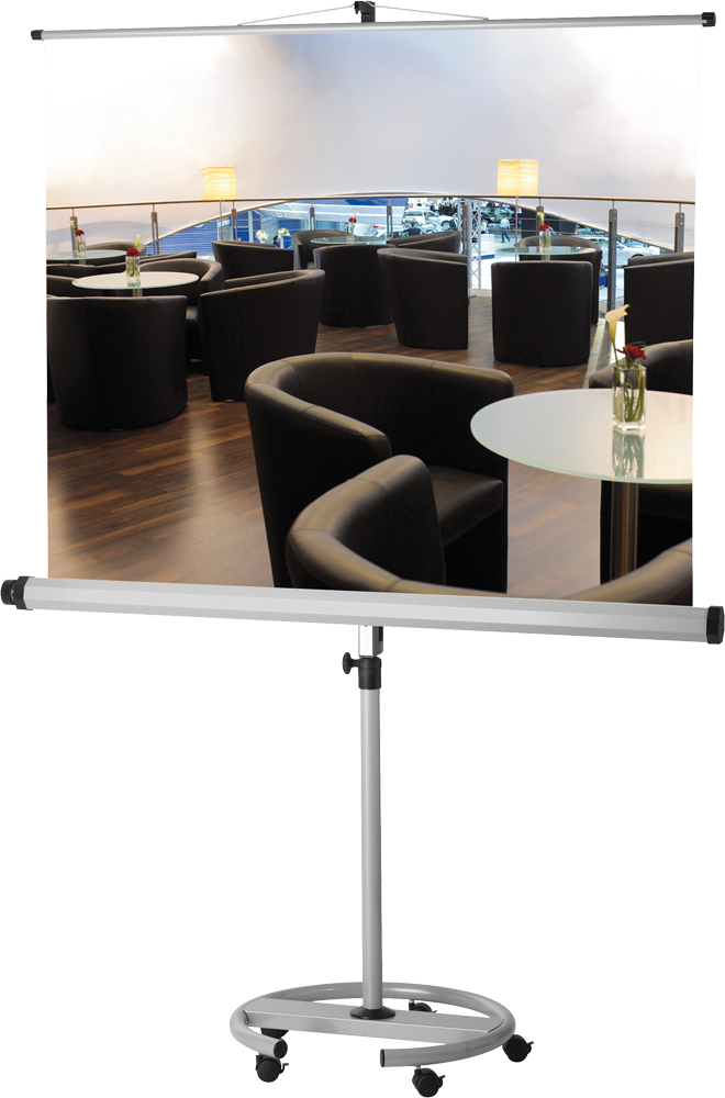 FRANKEN Stativ-Leinwand "Mobil" (B)2.000 x (H)2.000 mm Projektionsfläche neigbar, mattweiße Folie, Stativ: - 1 Stück (XFSL20)