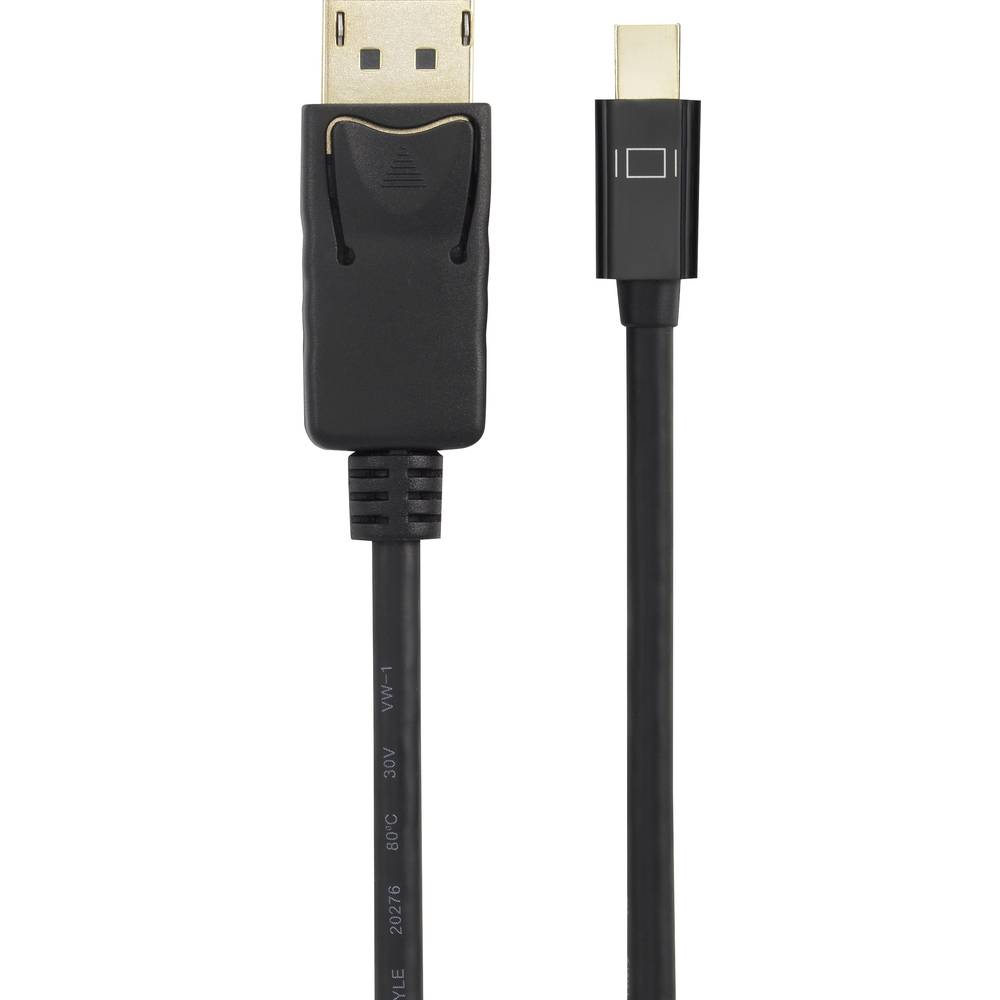 Renkforce Mini-DisplayPort auf DisplayPort Kabel 2 m 1.2 Schwarz