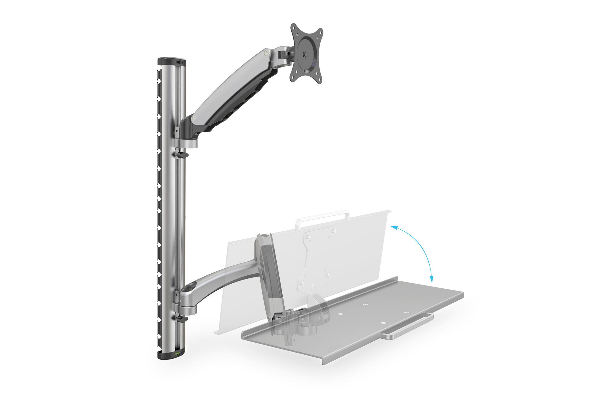 Digitus DA-90354 Monitor- und Tastaturhalterung Wandmontage Silber