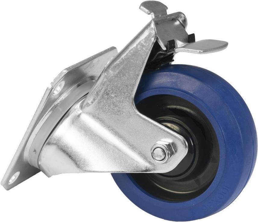 ROADINGER Lenkrolle RD-100B 100mm blau mit Bremse (3000400C)