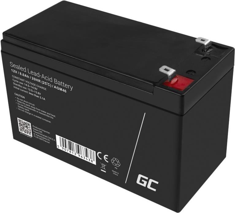 Green Cell AGM46 USV-Akku 8 Ah 12 V Schwarz