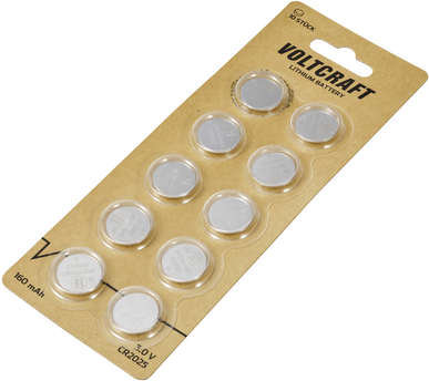 Voltcraft Knopfzelle CR 2025 3 V 10 St. 160 mAh Lithium VC-16108000 (VC-16108000)
